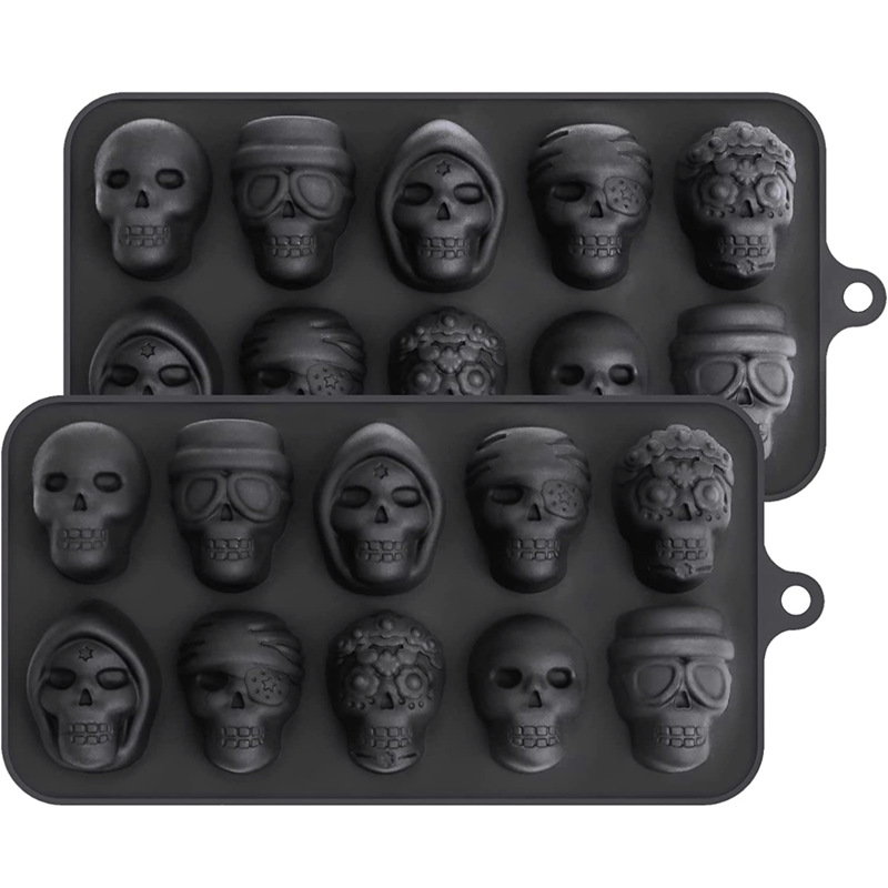 Ice Cube Tray 4 Skull Heads Shaped Ice Ball Maker Silicone - Temu