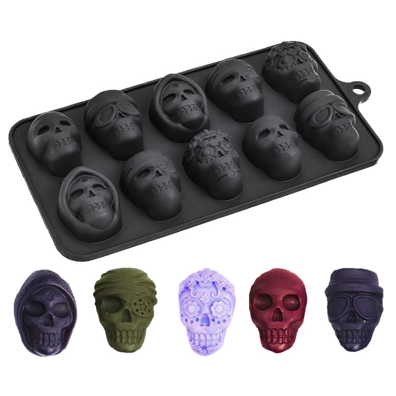  Silicone Skull Ice Cube Mold, 3D Shaped Design for