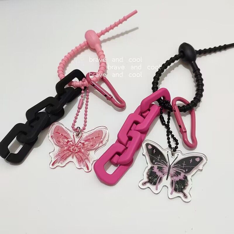 2pcs/1pair Pink/purple Y2k Red Flower Shaped Keychain, Trendy Bag  Decoration Pendant & Key Holder