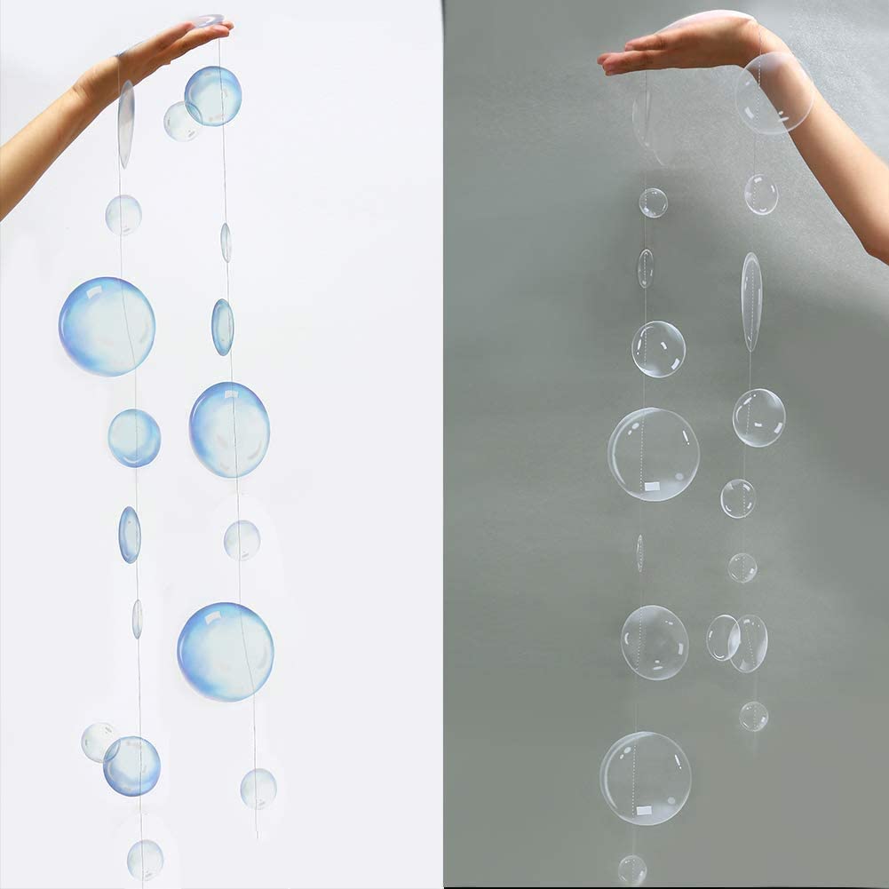 8' Foot Long Hanging Acrylic Bubble Globe Garland -- Iridescent