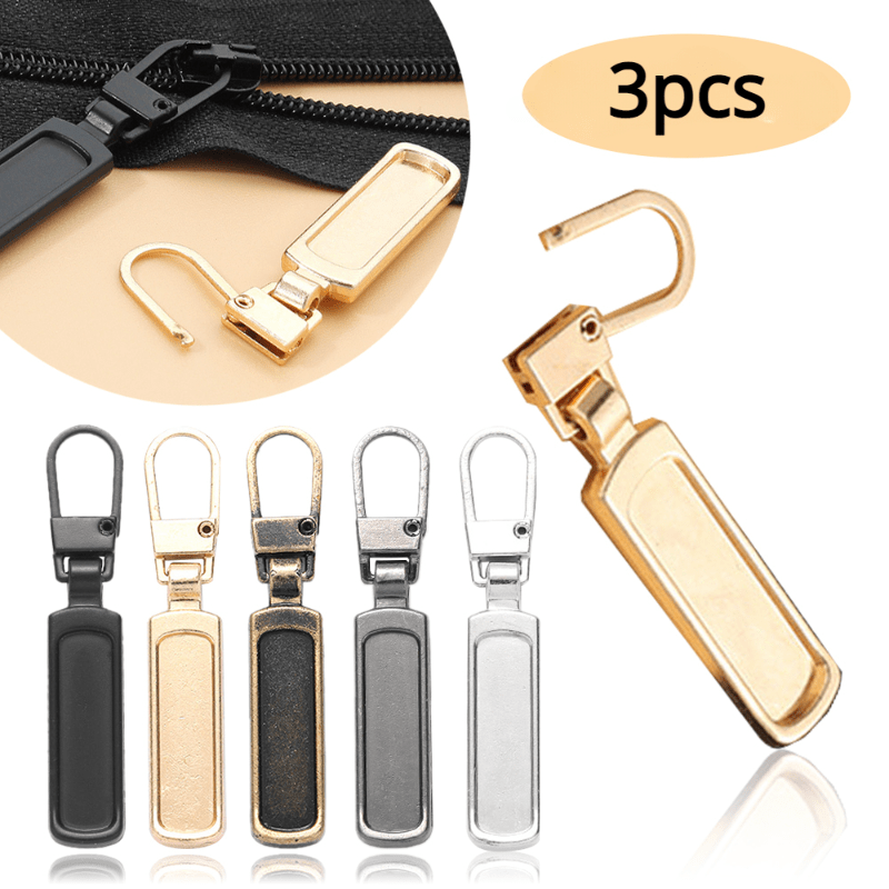 3 PCS Golden Metal Zipper Pull, Bags Zipper Pull, Replacement