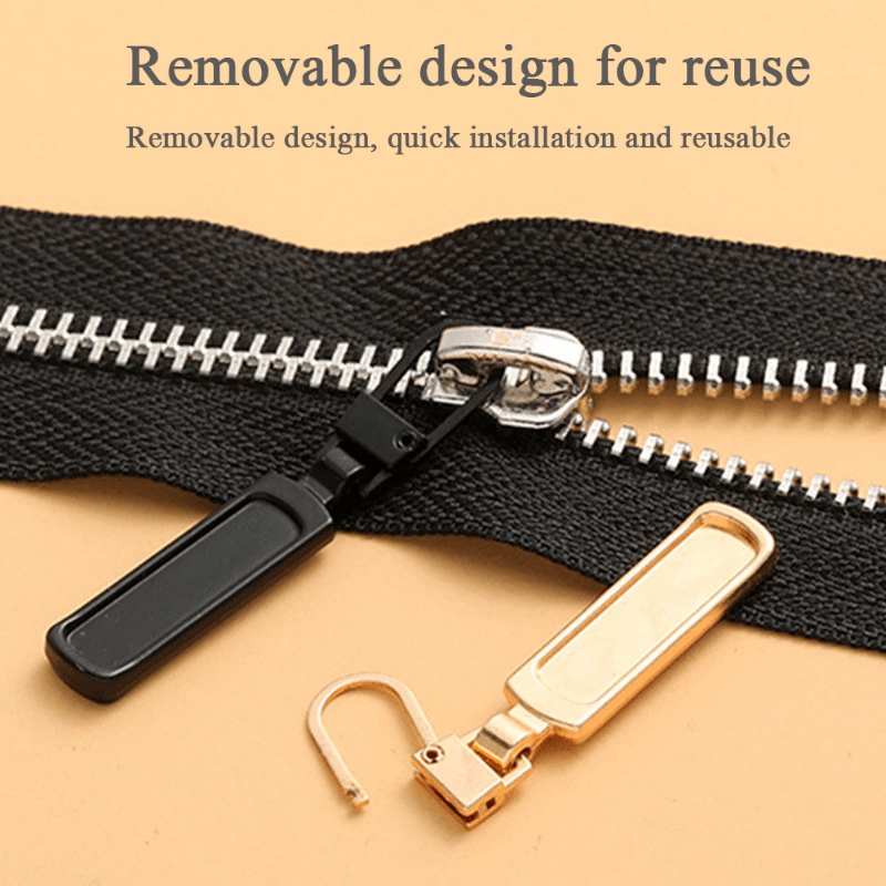 1 PCS) Detachable Zipper Pull Head Removable Tab DIY Metal Zipper