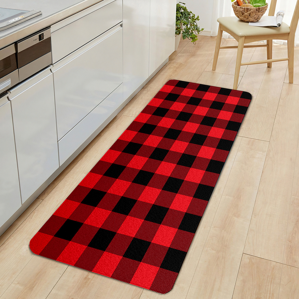 Indoor Door Mat Waterproof Non-Slip Kitchen Mats and Rugs Comfort Rug for  Kitchen Floor Home Office Sink Laundry Black/Brown/Red/Grey Floor Mat 5  Size 40*60cm 50*80cm 40*120cm 50*120cm 50*150cm(Quantity: 1Pcs)