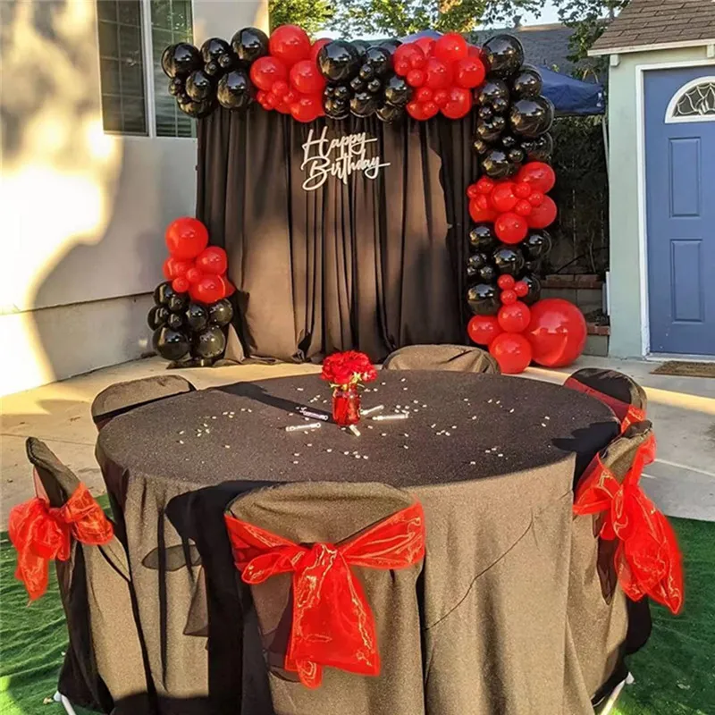 Red Black Balloon Garland Arch Kit Confetti Party 1st Birthday
