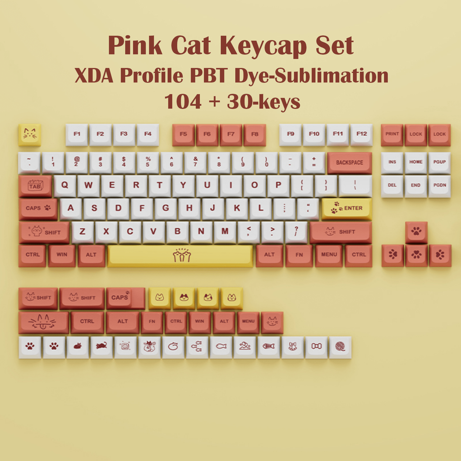 139 Teclas Pbt Keycaps Xda Profile Dye-sub Español Personalizado Squirrel  Keycap