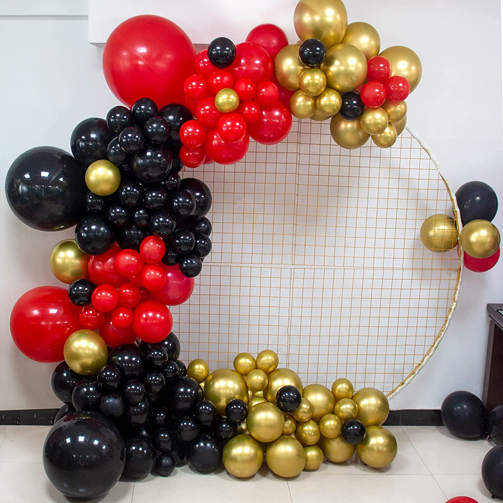 Red Black Balloon Arch Garland Kit White Golden Balloon Set - Temu