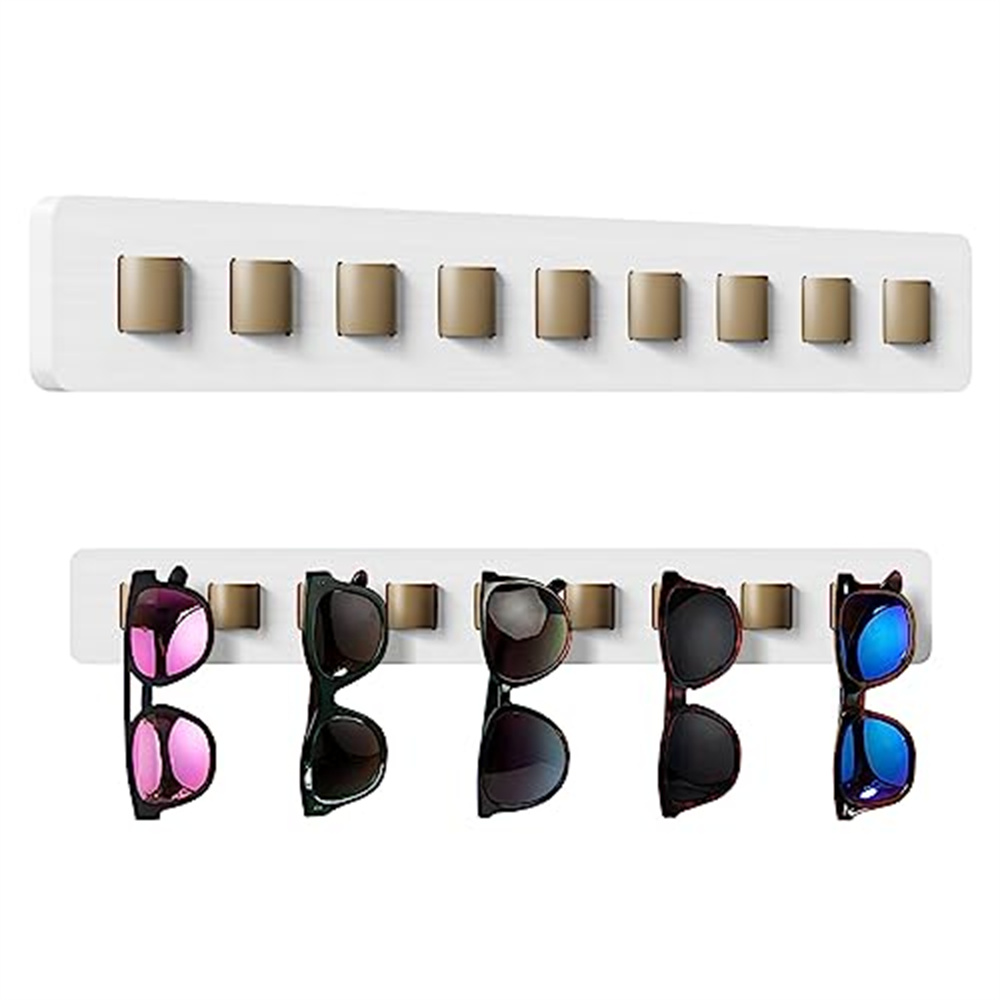 Organizador de gafas de sol montado en la pared, soporte de madera para  gafas, soporte de exhibición, organizador de almacenamiento colgante, Color  de