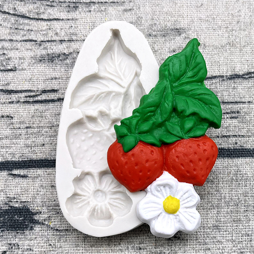 1pc Silicone Mold, Strawberry Shaped DIY Silicone Mold For Kitchen