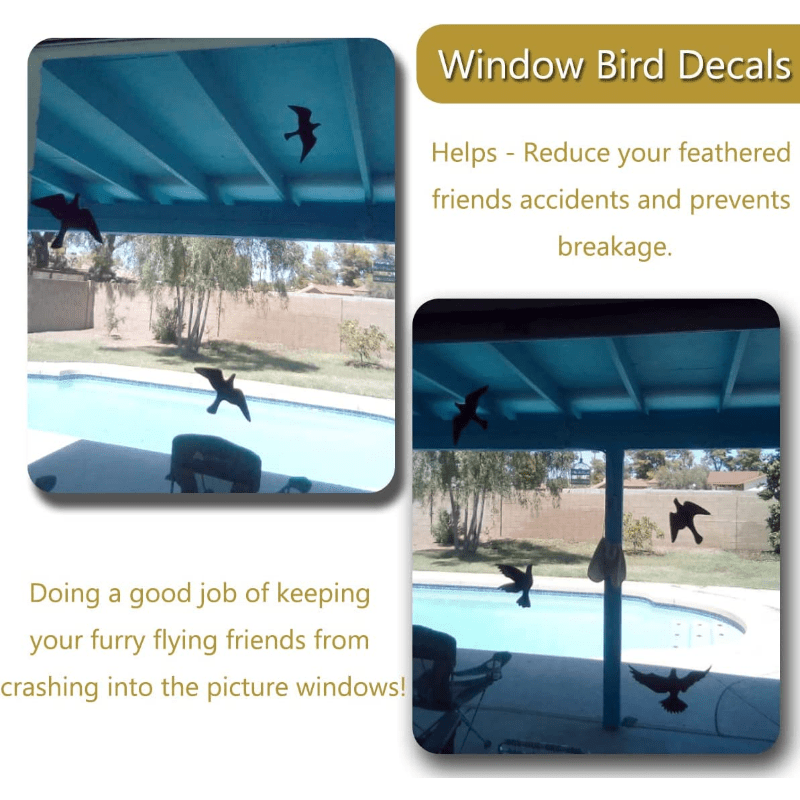 Anti-Kollisions-Fenster-Vogel-Aufkleber Glastürschutz Save Birds Window  Decals – Set mit 12 Stück (Kombinationen)