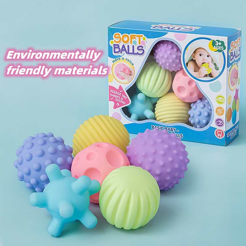 Juego de pelotas sensoriales texturizadas para bebé, juguete