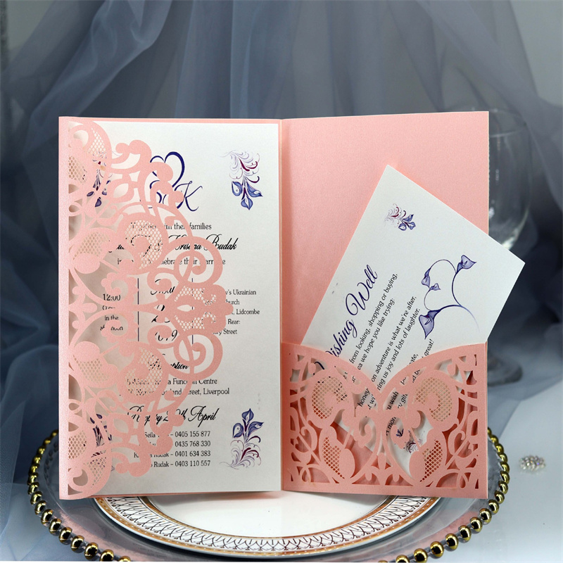 20pcs Wedding Invitation Cards Laser Cut Party Invitations With Blank Inner  Kraf