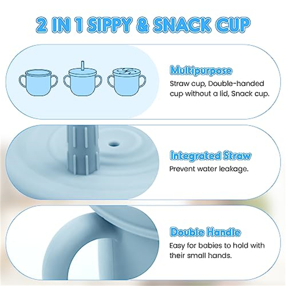 10 Pack Silicone Baby Feeding Set, Toddlers Led Weaning Feeding Supplies  with Suction Baby Bowl Divided Plate Adjustable Bib Soft Silicone Spoon  Fork