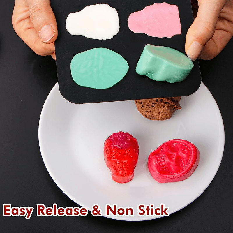 Skull Gummy Candy Molds Silicone 40 Cavity Non stick Skull - Temu