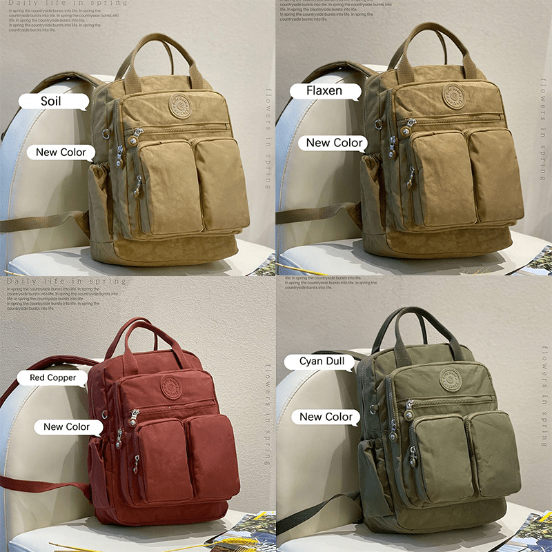 Zaino Donna Multitasche – Leggero E Moda – Per Viaggio, Scuola, Lavoro, Shopping E Università – Chiusura Cerniera