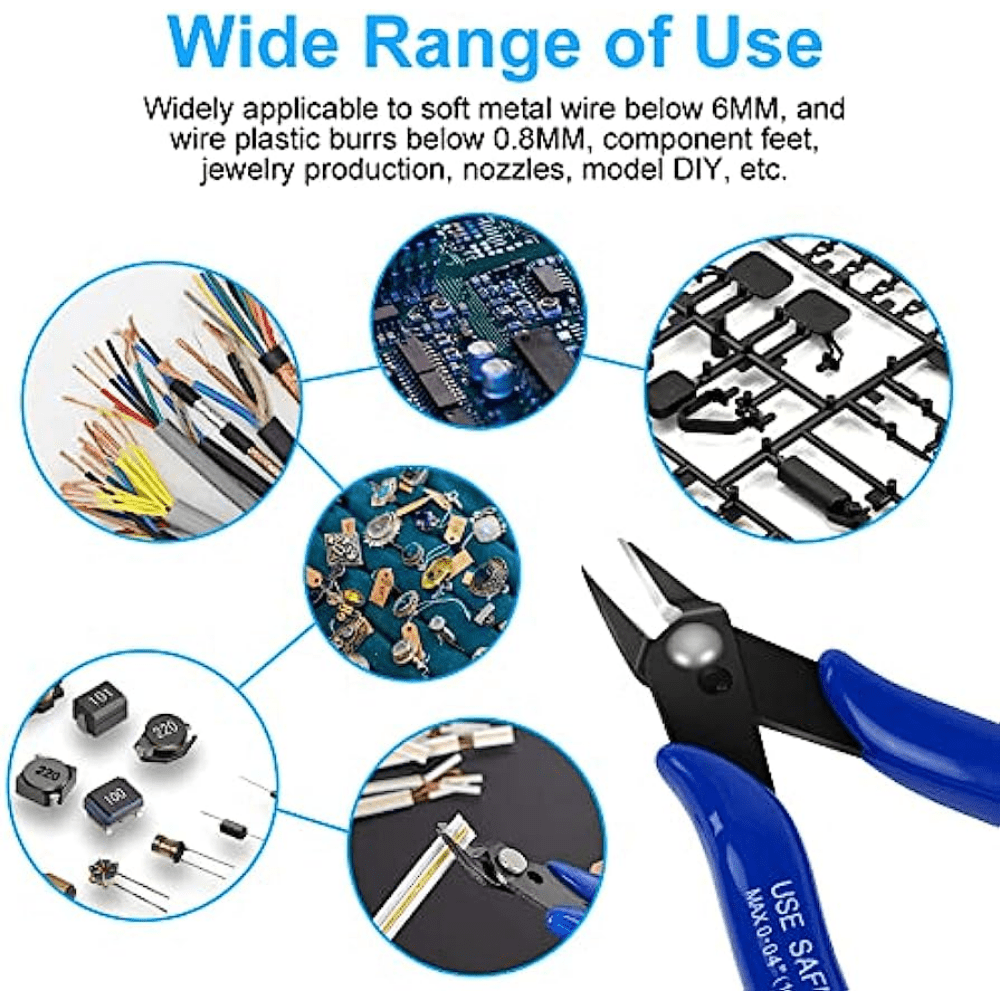 2Pcs 5 inch Small Flush Cutters Wire Snips Clippers Diagonal Cutters, Wire  Cutter Soft Copper Wire Snips and Side Cutting Pliers for Electronic