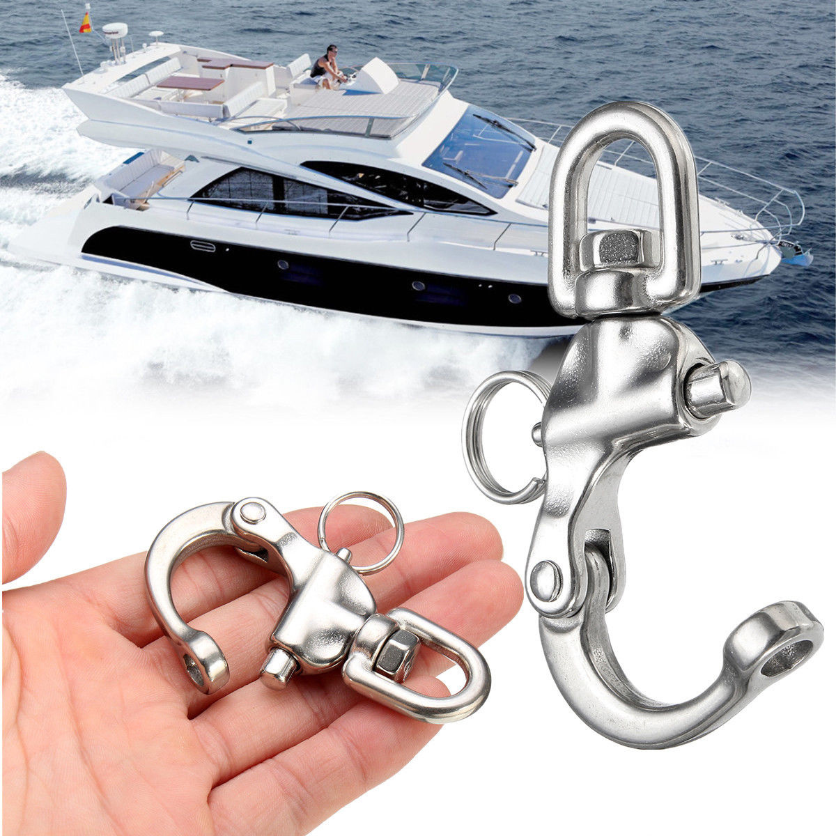 Mayitr 316 Stainless Steel Swivel Shackle Quick Release Boat