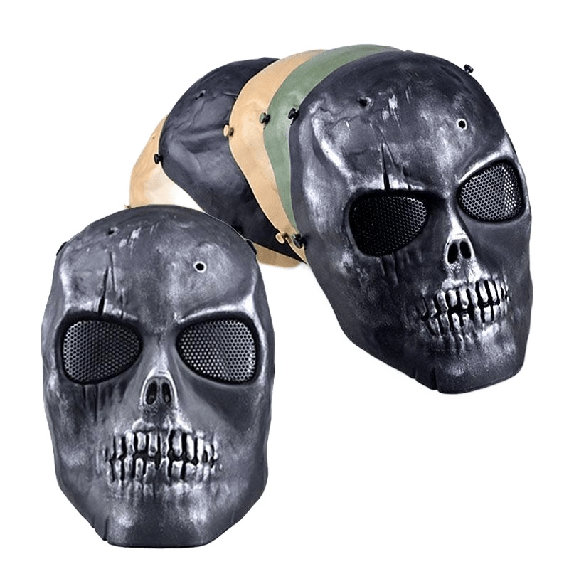 Airsoft Crâne Masque De Protection Intégral Masque De Cagoule Réglable pour  Les Sports De Plein Air CS Cosplay Masque De Crâne Tactique
