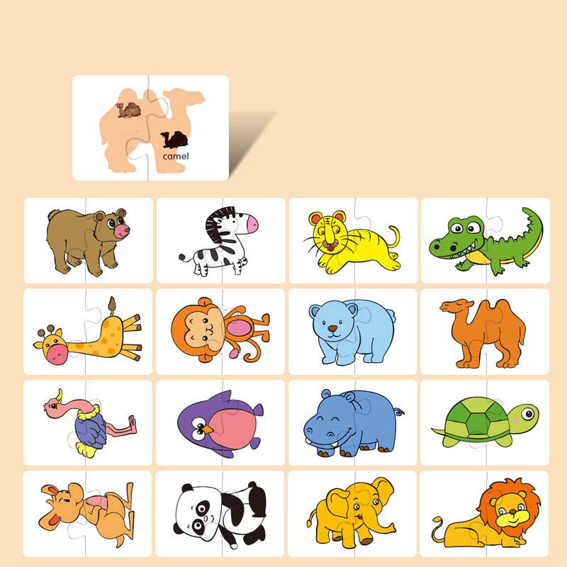 Ronyme 50 peças dos desenhos animados quebra-cabeça de madeira jogo de  correspondência habilidade fina montessori para idades 3 4 5 anos de idade
