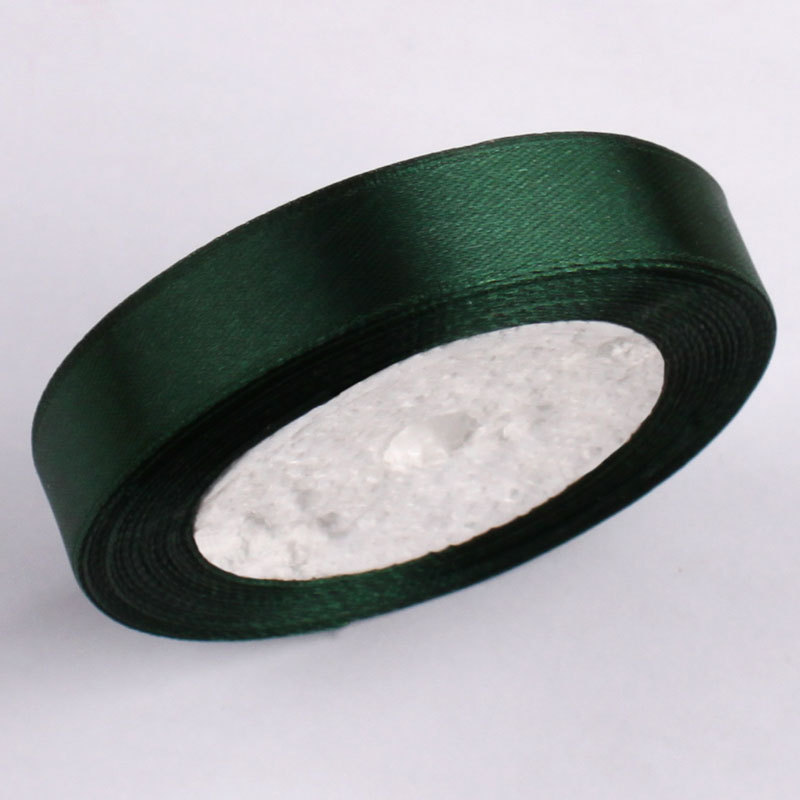 25Yards Dark Green Crafts Satin Ribbon Christmas Gift Bow DIY Natural  Ribbon Handwork Sewing Clothing Party