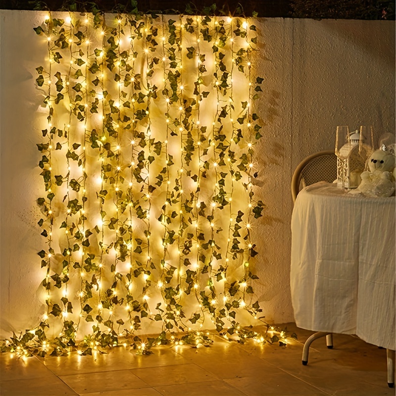 Acheter Guirlande lumineuse de rideau de plante simulée, fée féerique,  lampe en fil de cuivre, décoration murale extérieure, guirlande lumineuse  d'intérieur, décoration de plante verte artificielle