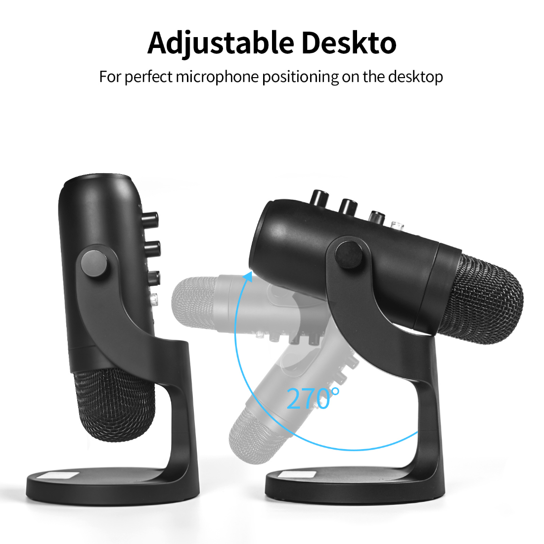USB Condenser Microphone + Stand for Podcast Gaming Singing Vlogging 