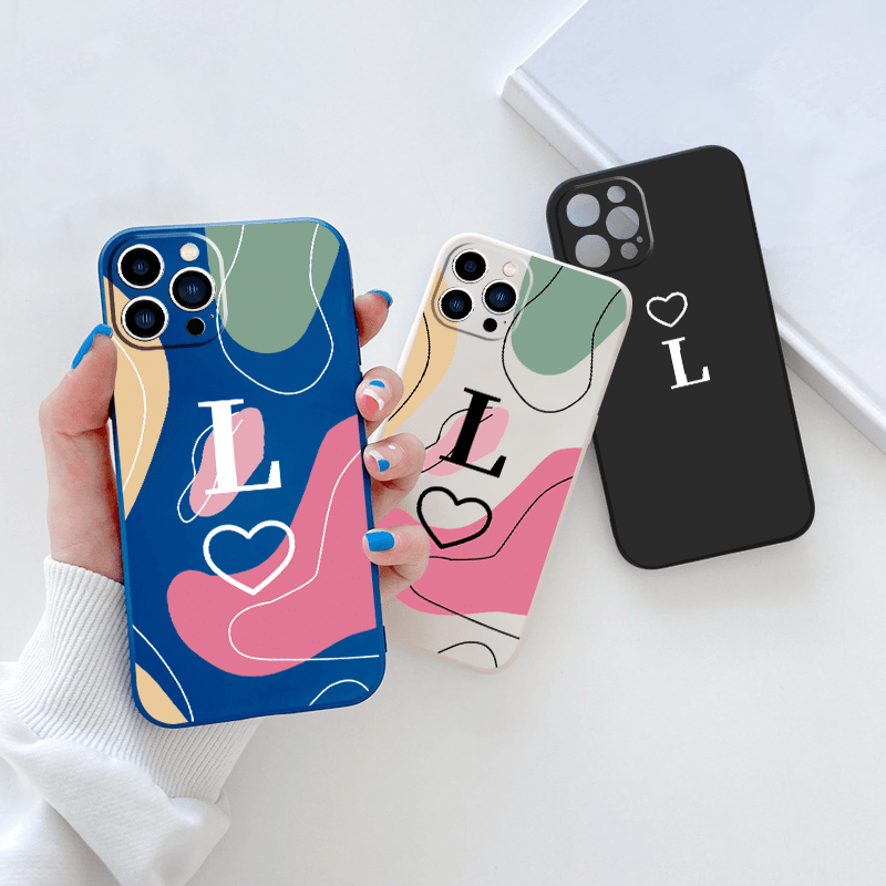 Letter L Graphic Silicone Phone Case For Iphone 11 14 13 12 Pro