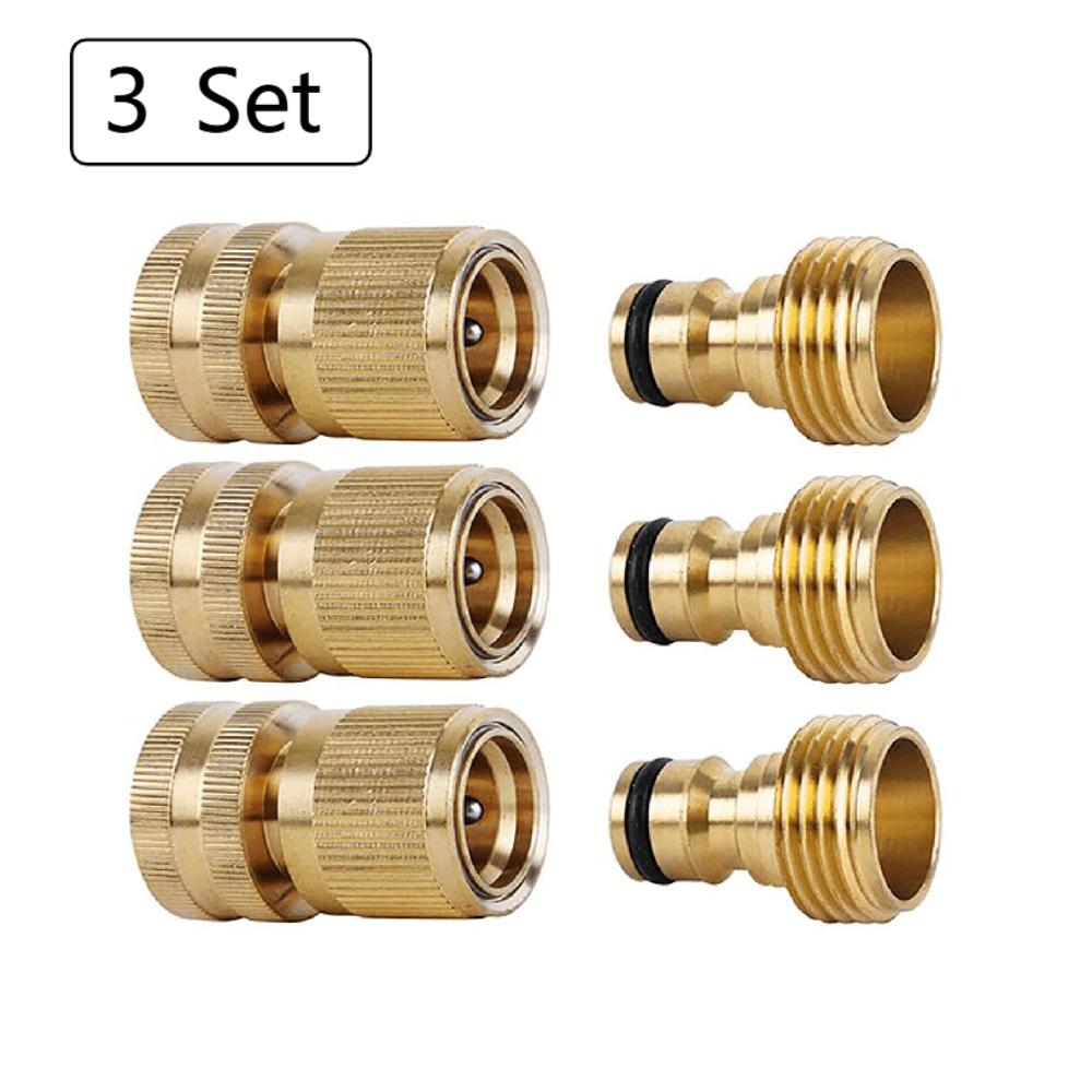 Garden Hose Quick Connectors Solid Brass Thread Easy Connect - Temu