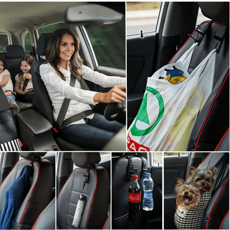 Car Headrest Hook, 4pcs Black Car Headrest Seat Hook Hidden Car Rear Seat  Hanger Storage Hooks, Suitable for Hanging Handbags, Wallets Grocery Bags