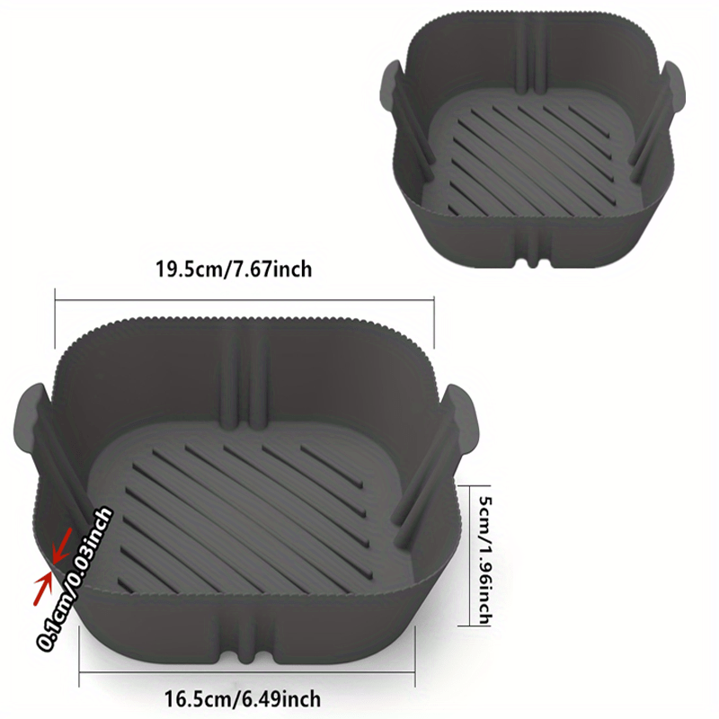 Square Air Fryer Silicone Pot, Reusable Air Fryers Liners Oven Baking Tray  Home Kitchen Air Fryer Accessories - Temu