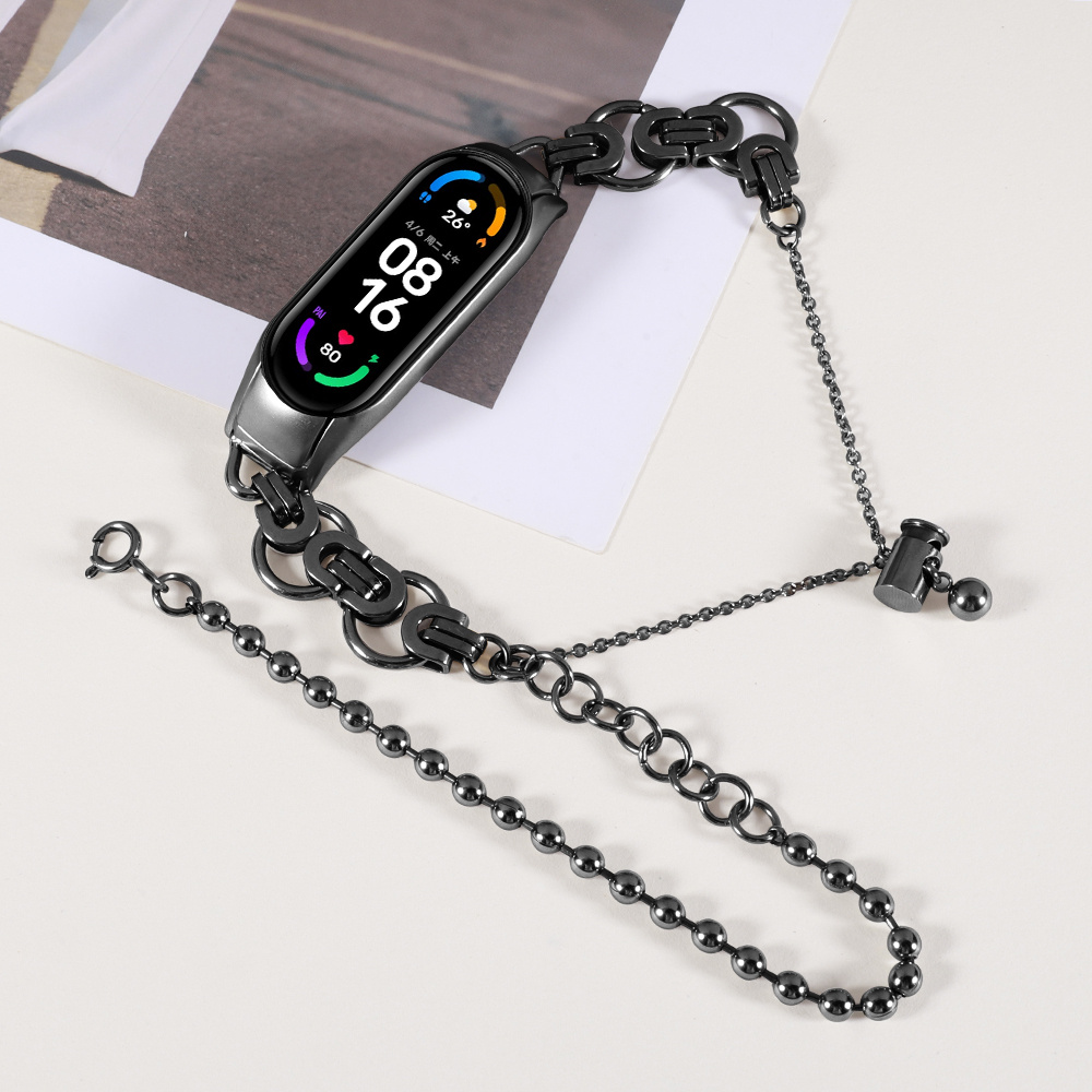 Acheter Bracelet en métal pour Xiaomi Mi Band 8 7 6 5 4 3, chaîne en Denim,  en acier inoxydable, à la mode, Bracelet de remplacement