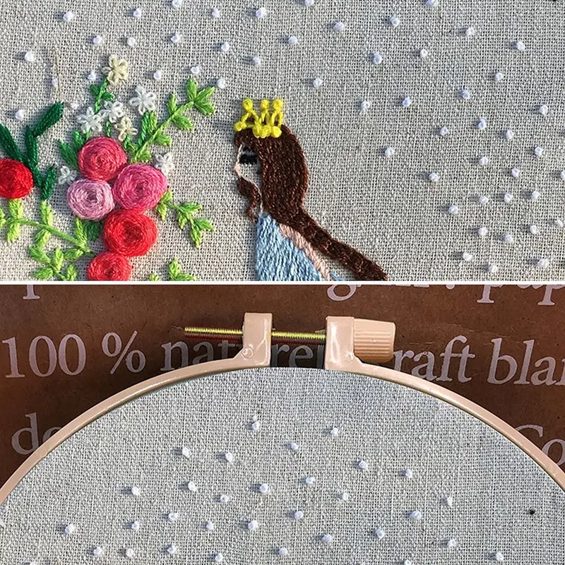 DIY Embroidery Kit for Beginners Flower Pattern Cross Stitch  Needlework+Hoop