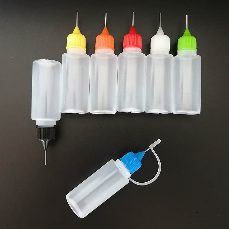  12 Pcs 1 Ounce Needle Tip Glue Bottle 30 mL Plastic Dropper  Bottles with 2 Pcs Mini Funnel for Small Gluing Projects, Paper Quilling  DIY Craft, Acrylic Painting, Multicolor lid 