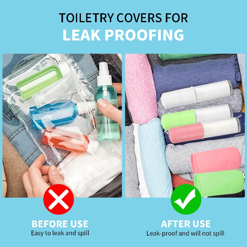 Elastic Sleeves For Leak Proofing Travel, Silicone Leak Proof Sleeves For  Travel Container In Luggage, Reusable Accessory For Travel Toiletries Bag  Suitcase - Temu