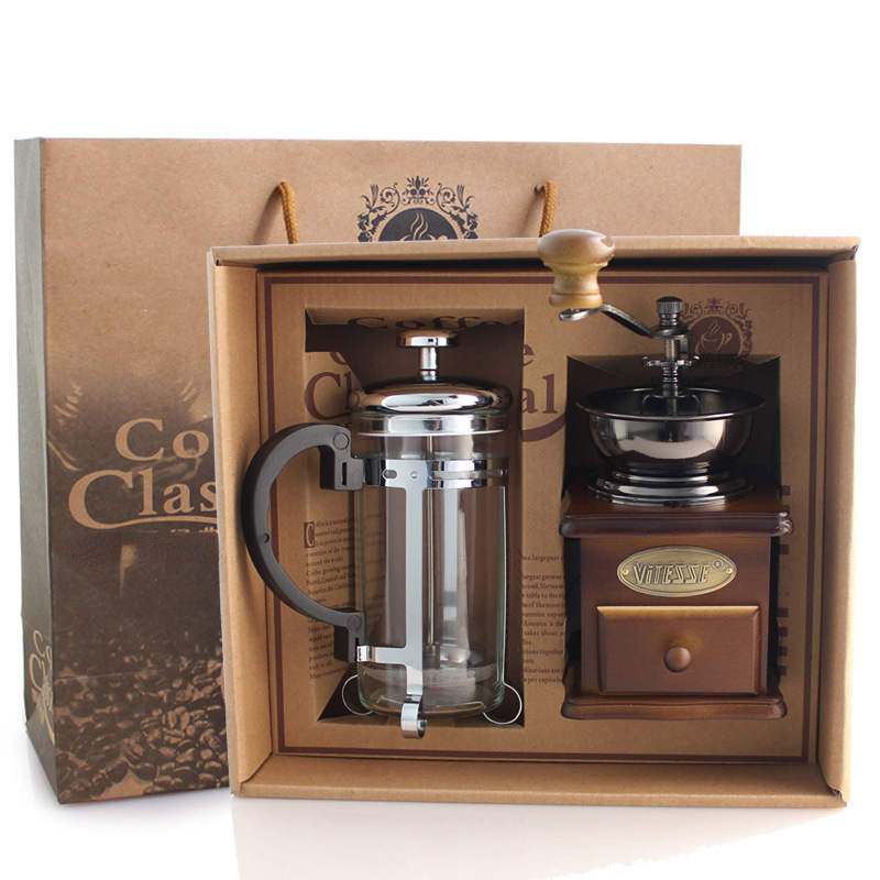 Bean Grinder Coffee Pot Set Coffee Bean Press Pot Bean - Temu