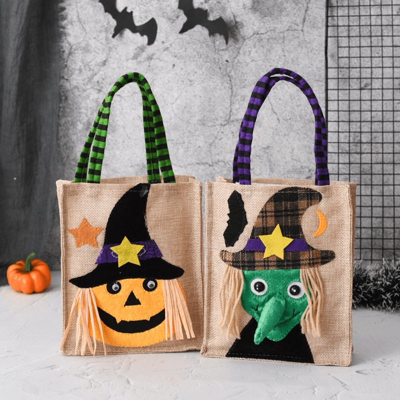 Halloween Candy Bag Non Woven Pumpkin Handbag Party Decoration