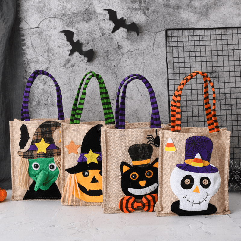 Halloween Candy Bag Non Woven Pumpkin Handbag Party Decoration