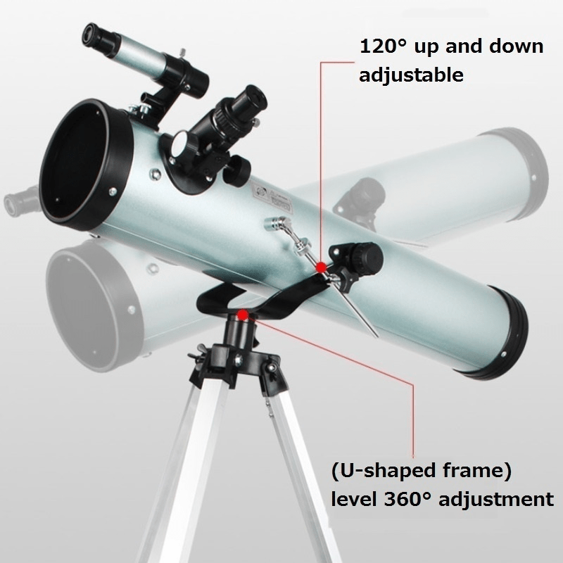 Telescopio astronómico para adultos y niños, 2.756 in de apertura, 15.748  in, telescopio astronómico de montaje multicapa (20X-333X), trípode