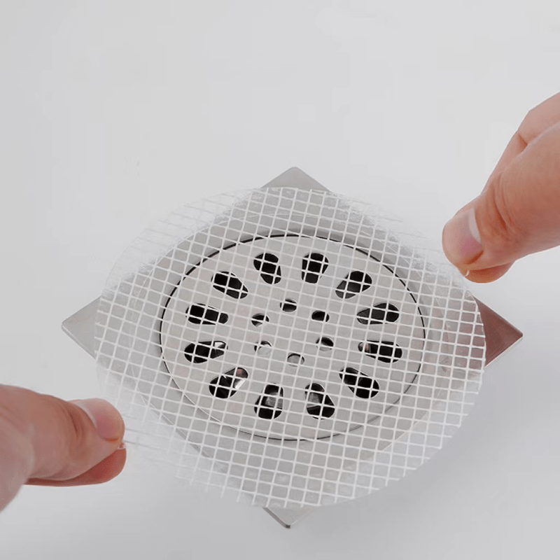 Disposable Shower Drain Hair Catcher Mesh Stickers, Mesh Shower