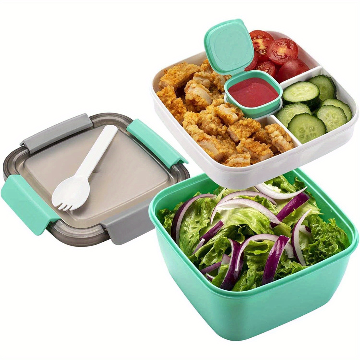 Bento Box For Adults With 3 Compartment, 1500ML Lunch Box For Kids