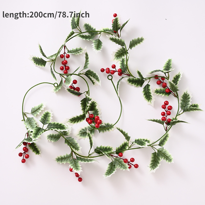 Christmas Decoration Holly Leaf Wreath Red Berries Christmas Tree