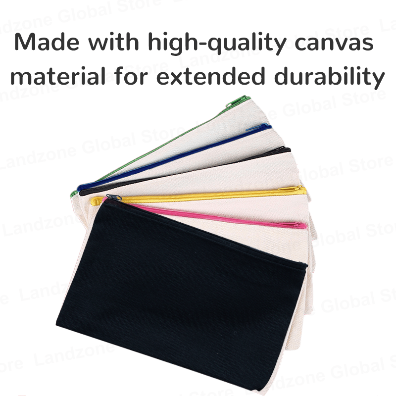 Canvas Zipper Bags Multifunctional Blank Diy Craft Pouches Temu