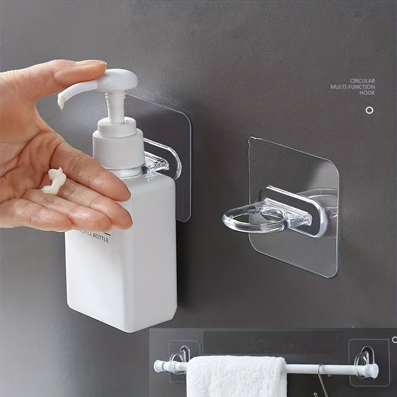 Multifunctional Round Hooks Wall Rack Shower Gel Bottle Holder