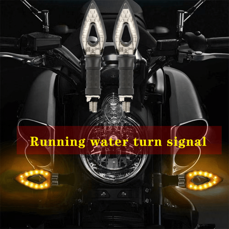 Modified Motorcycle Lamp 14led Diamond-shaped Hollow Water Flow