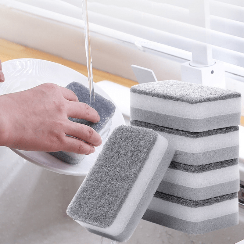 10pcs Multi-functional Square Cleaning Dish Sponge, Soft Dual