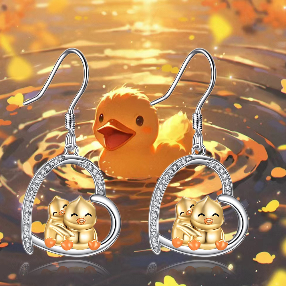 Small Yellow Rubber Ducky Shaped Stud Earrings