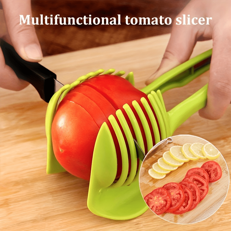 Kitchen Fruit Slicer Vegetable Tomato Clip Holder Lemons Potato Cutter Tool  Pickle Container For Restaurant - Temu