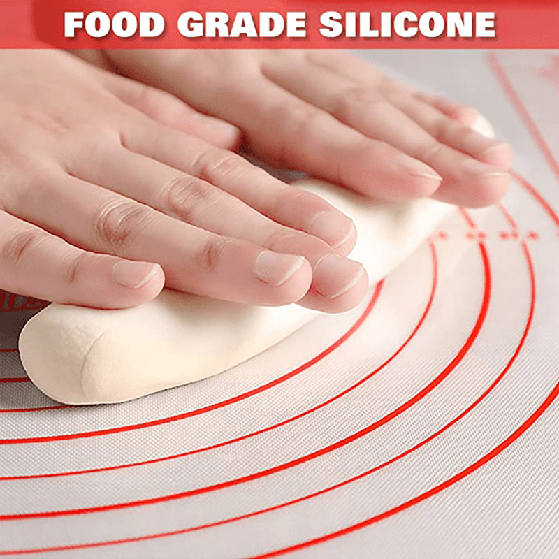1pc Silicone Baking Mat Kneading Dough Mat Easy-to-store Thinly Silicone  Baking Mat Kneading Dough Mat With Scale Size For Pastry Pizza Cake Rolling  Dough Non Stick Tablemat Sheet Kitchen Mat