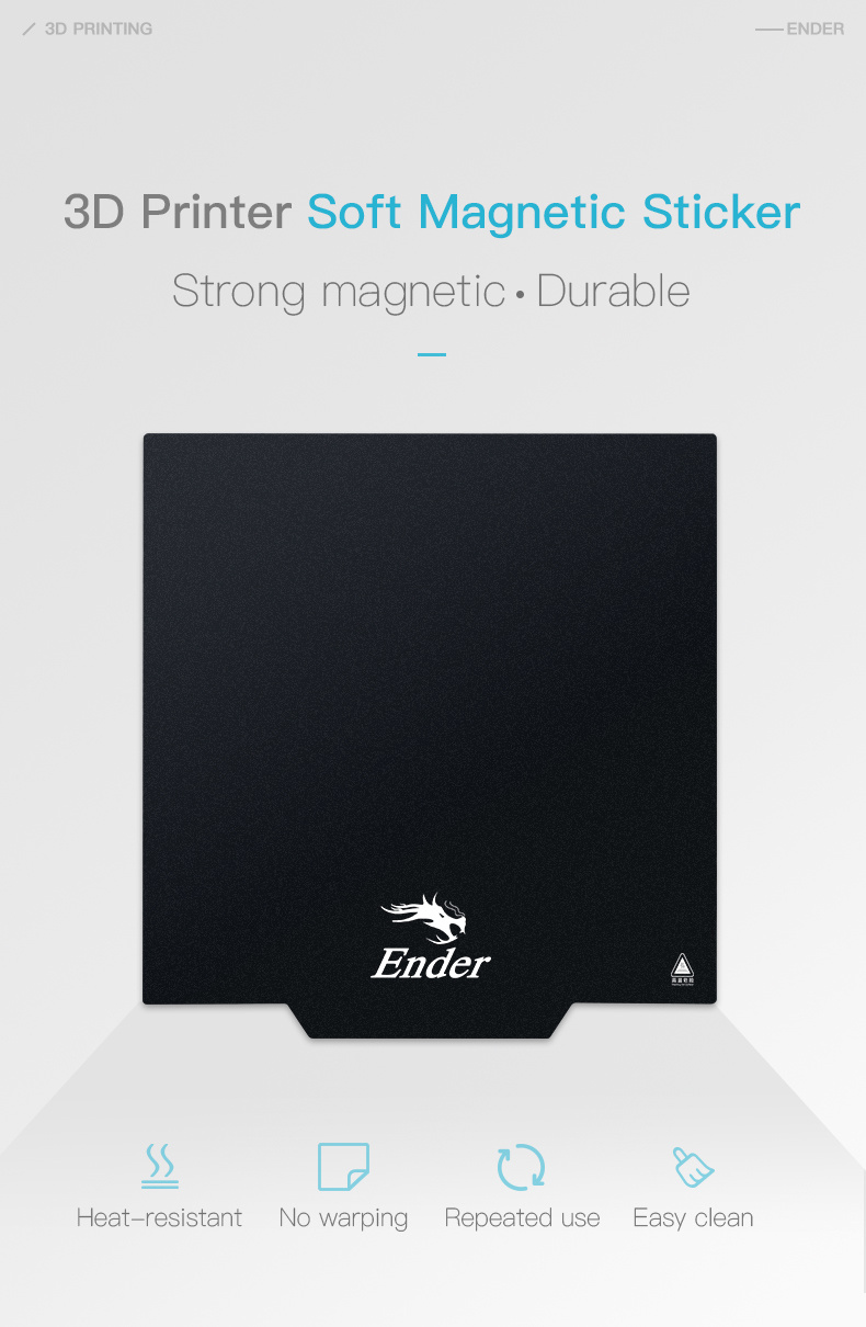 Creality K1 PEI Sheet Smooth Flexible Spring Steel Build Plate Magnetic  Sticker Removable 3D Printer Bed Surface 235x235mm for Ender 3  /Pro/Neo/V2/V2