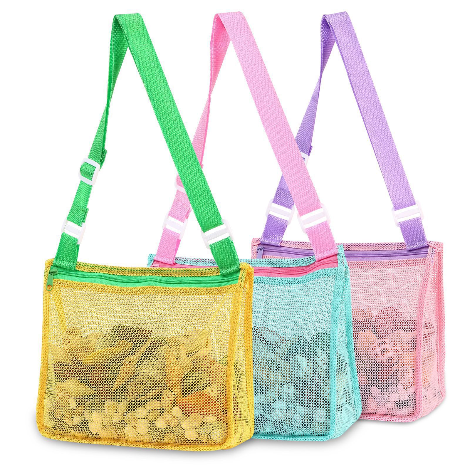 Kid Beach Bag Toy Storage Seashell Net Bag Swimming Pool Organizer Bag