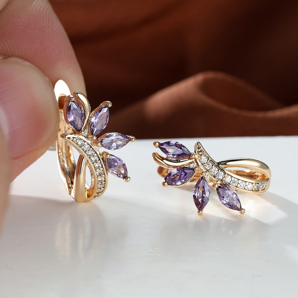 Image of 1 Pair Marquise Cut Green Clips Earrings Jewelry Fashion Women Flower Drop Earrings Wedding Ear Jewelry Gifts For Pretend Play